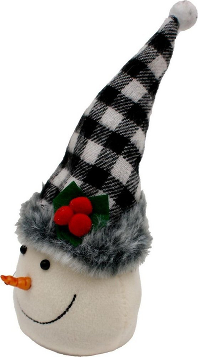 Figurinë dekorative Saska Christmas Snowman, 20cm, dizajn dimëror, shumëngjyrësh