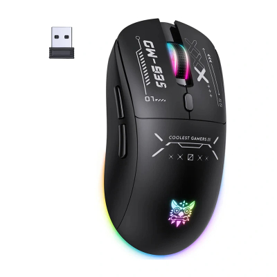 Maus gaming ONIKUMA CW935, pa kabëll tri-mode, RGB, i zi