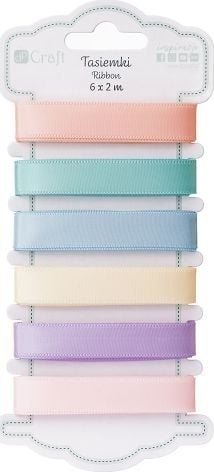 Shirita sateni për dekor pastel, set me 6 copë, nga 2 metra