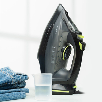 Hekur me avull Innovagoods Stiron 2 në 1, 2400W, 20-30 g/min, i bardhë