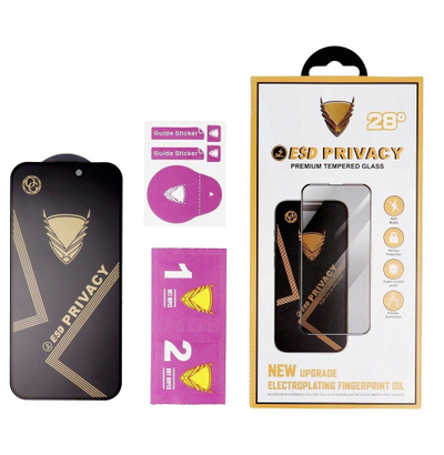 Заштитно стакло екранот Privacy OG Premium за Xiaomi 14T 14T Pro, калено стакло, црно