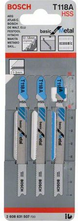 Teh sharre elektrike Bosch T118A, 92mm, set 3 copë, për metal