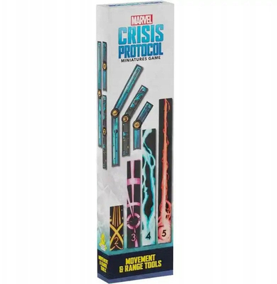 Aksesorë loje Atomic Mass Marvel Crisis Protocol Movement & Range Tools, mjete për mat lëvizjeje edhe distance, për 2 lojtarë, me ngjyra nga të gjitha