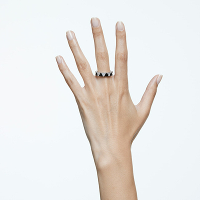 Unazë për femra Swarovski, Argjendtë, Transparent, Zezë