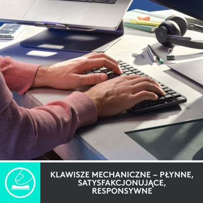 Set tastierë dhe kamerë Logitech MX Mechanical Mini Tactile Quiet, pa tela, Full HD 1080p, i zi