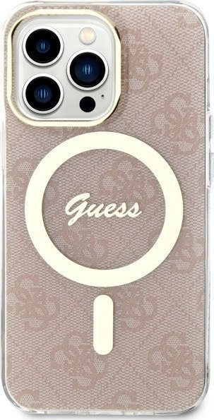 Kapak telefoni Guess 4G MagSafe për iPhone 13 Pro Max, TPU PC, rozë