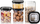 Set enësh ruajtëse GEFU PANTRY, 4 copë, 400 ml 2x900 ml 1400 ml, kapakë të zinj argjendtë