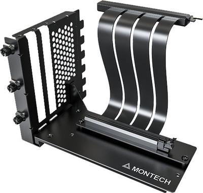 Mbajtës vertikal GPU Montech PCIe 4.0, kabllo riser x16, i zi