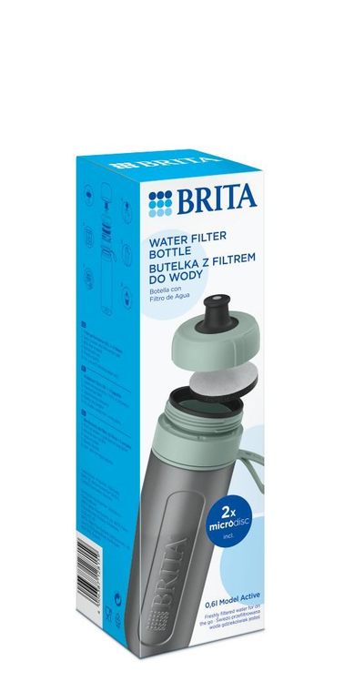 Shishe uji me filter Brita Sports Active, 600 ml, me MicroDisc, jeshile e errët