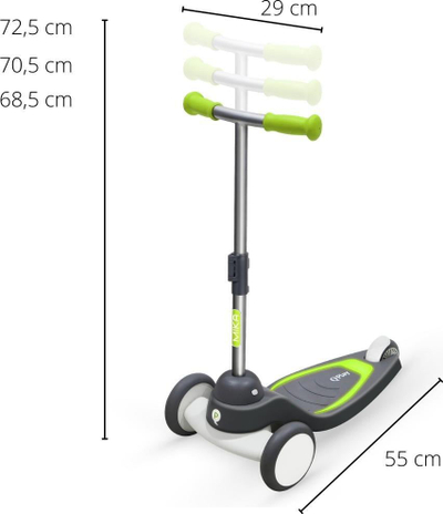Trotinet balancues Qplay Mika, 3 rrota, LED, jeshil