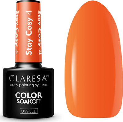 Llak thonjsh hibrid Claresa Stay Cosy 4, UV LED, portokalli kungulli