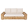 Divan i jashtëm 3-ulëse Tropel 216x88x70-85Hcm (HM9808), bardhë