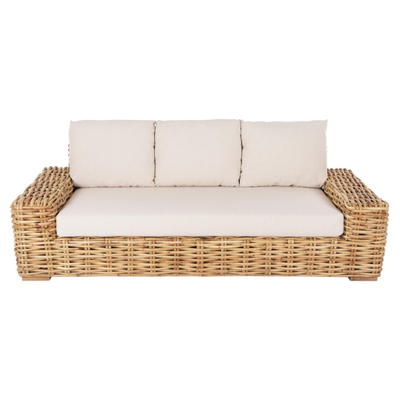 Divan i jashtëm 3-ulëse Tropel 216x88x70-85Hcm (HM9808), bardhë
