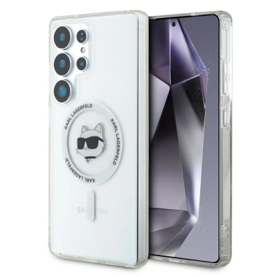 Kllëf telefoni Karl Lagerfeld IML Choupette Head MagSafe për Samsung Galaxy S25 Ultra, TPU, transparent