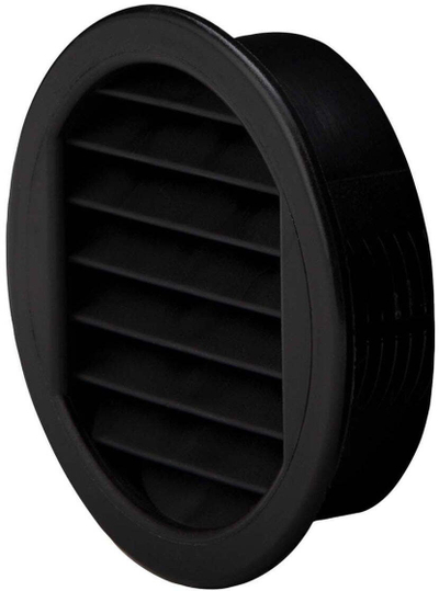 Grilë ajrimi Fresh për dollap, Ø50 mm, plastikë, e zezë, 4 copë
