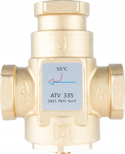 Термостатски вентил за температура Афризо ATV 335, DN25, 55°C, бронза