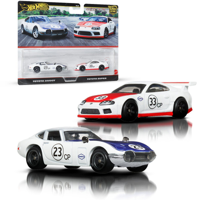 Set maketa Hot Wheels Premium 2-Pack, Toyota Supra dhe Toyota 2000 GT, shkalla 1:64, 2025 Mix 3