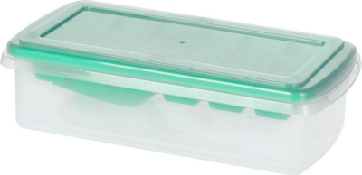 Kallëp kube akulli me enë dhe lugë, nxjerrje e lehtë, plastike, transparent