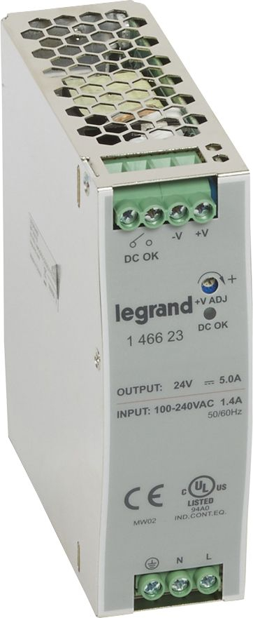 Furnizues energjie Legrand Stabilized, 240V AC në 24V DC, 5A, gri