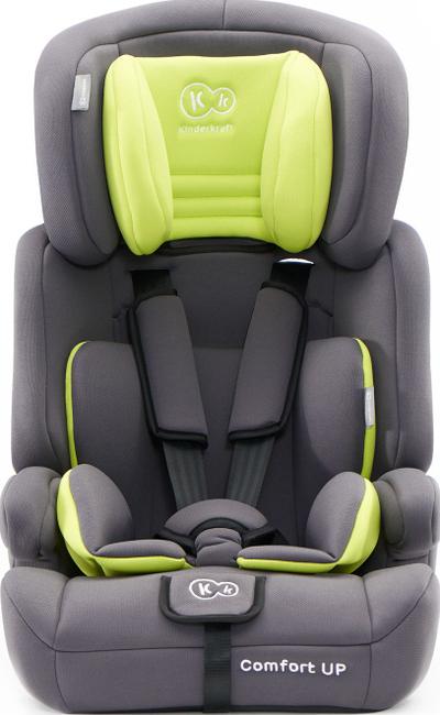 Karrigë veture për fëmijë KinderKraft Comfort Up, e zezë - e gjelbër.