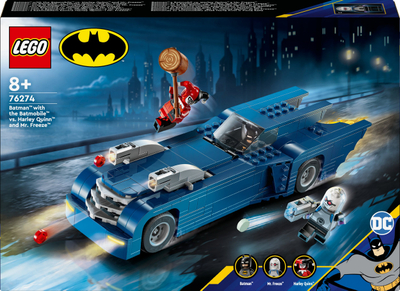 Lodër ndërtimi LEGO DC Batman 76274, Batmobile me Harley Quinn dhe Mr Freeze, shumëngjyrëshe