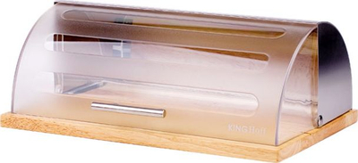 Kuti buke KingHoff KH-3210, bambu dhe çelik inox, me dërrasë prerëse, e bardhë