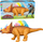 Lodër dinosauro Trifox A, me bateri, me zëra dhe drita, portokalli