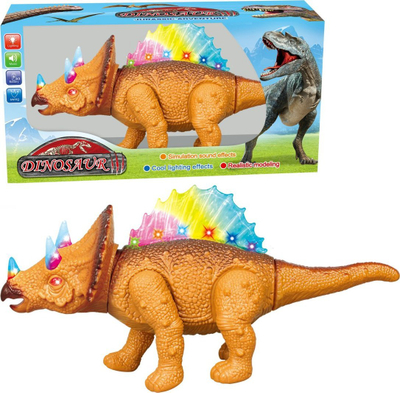 Lodër dinosauro Trifox A, me bateri, me zëra dhe drita, portokalli