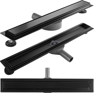 Kanal kullimi i drejtë REA Neox Pro Black 80, 80 cm, çelik inox, i zi