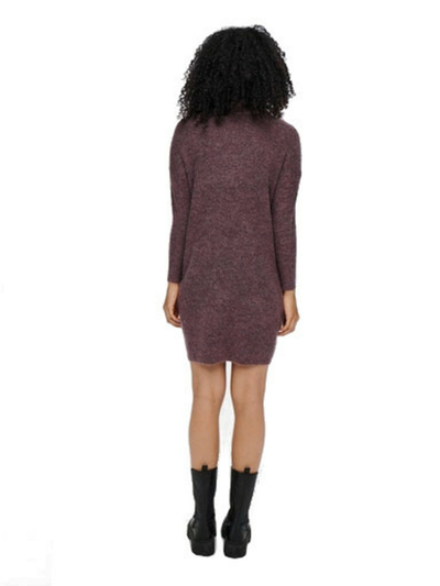 Fustan ONLY ONLJANA L/S COWLNCK DRESS WOOL KNT NOOS 15140166 Rose Brown W. MELANGE