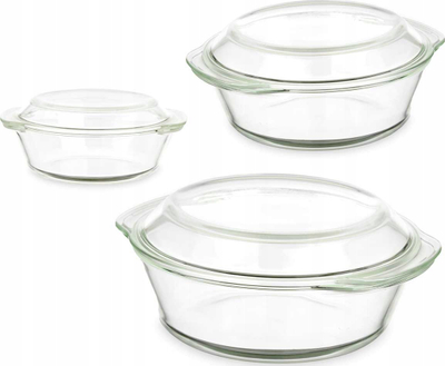 Set ena furre Vivalto, 3 copë, qelq borosilikat, transparente