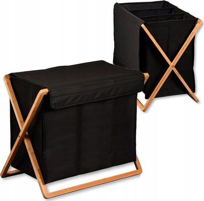 Kuti rrobash KESPER Laundry Box, me kapak, 60L, e zezë