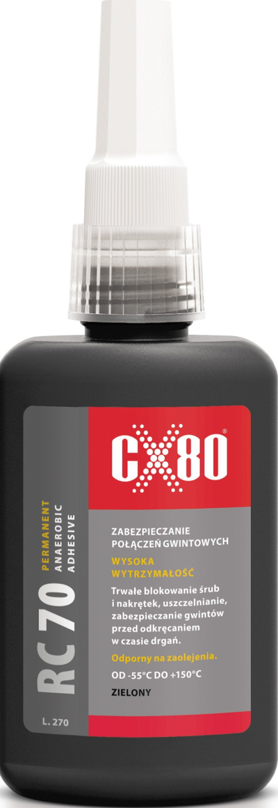 Lidhës anaerob për vida CX80 RC70, 50ml, forcë e lartë, transparent