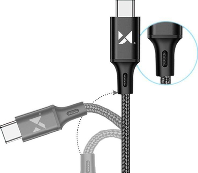 Kabllo USB Wozinsky WUC, USB në USB Type C, 2.4A 1m, e zezë