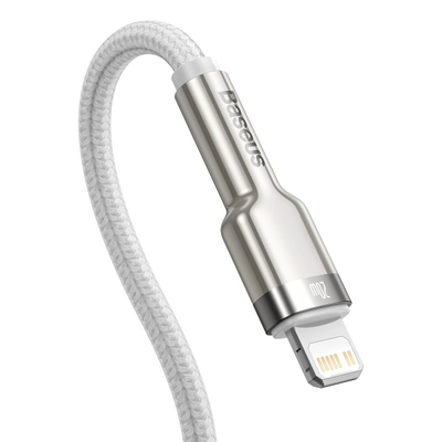 Kabllo USB Baseus CATLJK-B02, USB C në Lightning, 2m, e bardhë