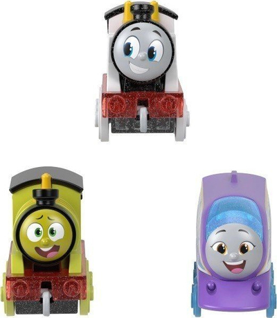 Set lodrash tren Thomas &amp; Friends Color Changers, 3 lokomotiva metalike, për kalamaj