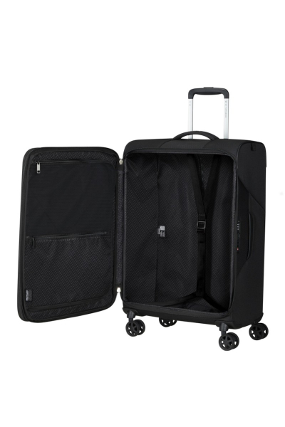 Valixhe Soft Me 4 Rrota Samsonite Litebeam 66/24 Ngjyrë E Zezë