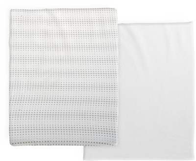 Çarçaf shtrati Chicco Next2Me, set me 3 copa, 50 x 83 cm, pambuk, i bardhë