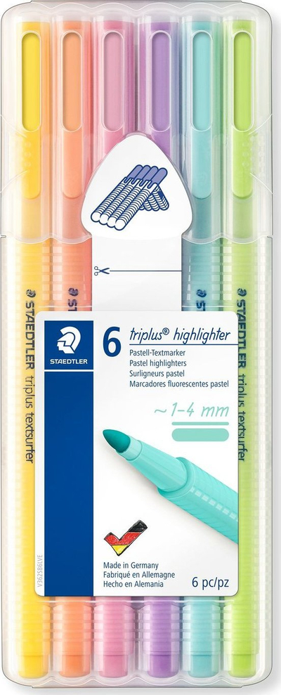 Markerë Staedtler Triplus Textsurfer Pastel, set 6 copë, shumëngjyrësh