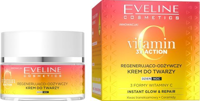 Krem fytyre Eveline Cosmetics Vitamin C 3X Action, ushqyes dhe rigjenerues, 50 ml