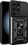 Këllëf telefoni Camshield për Samsung Galaxy S24 Ultra, unazë 360°, kapak kamere, i zi