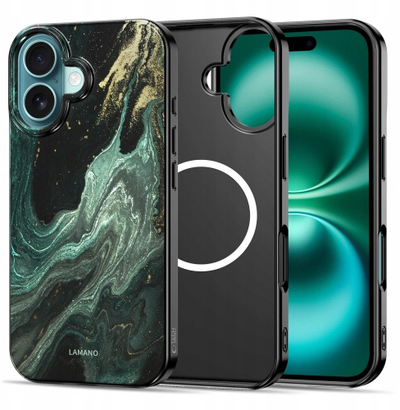 Kapak telefoni Tech-Protect Lamano MagSafe për iPhone 16, Aura Green, jeshile