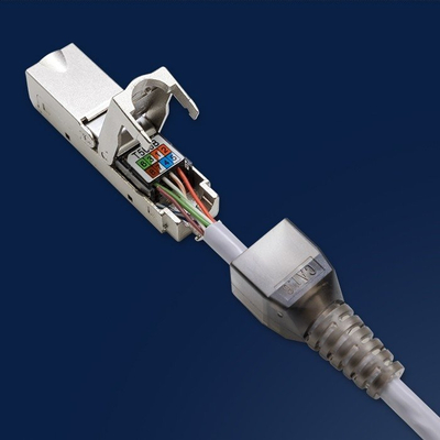 Приклучок RJ45 Qoltec 54540, CAT6 STP, без алат, сив