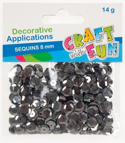 Pulla dekoruese Craft with Fun, 8mm, të zeza