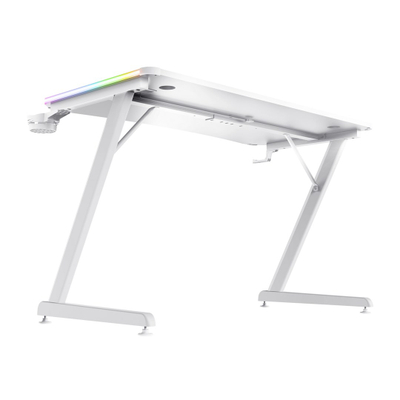Tavolinë gaming Trust GXT 709W Luminus, 120x60 cm, RGB LED, e bardhë
