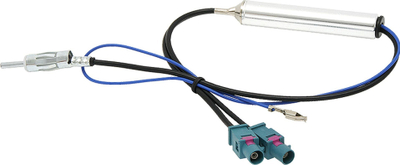 Ndarës antene për makinë Blow 0823, 2x FAKRA në DIN, Phantom power, i zi