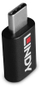 Адаптер USB Линди USB 3.2 Тип C во Тип C, Блокатор на податоци, 100W, бел
