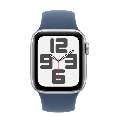 Apple Watch SE2 v3 GPS, 40mm, Silver Aluminum Case with Denim Sport Band, M/L