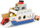 Lodër druri Viga Ferry Ship, traget me makina dhe figura, shumëngjyrëshe