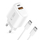 Karikues muri Tech-Protect NCA30, 30W PD QC3.0, me 2 porta USB-A edhe USB-C, i bardhë